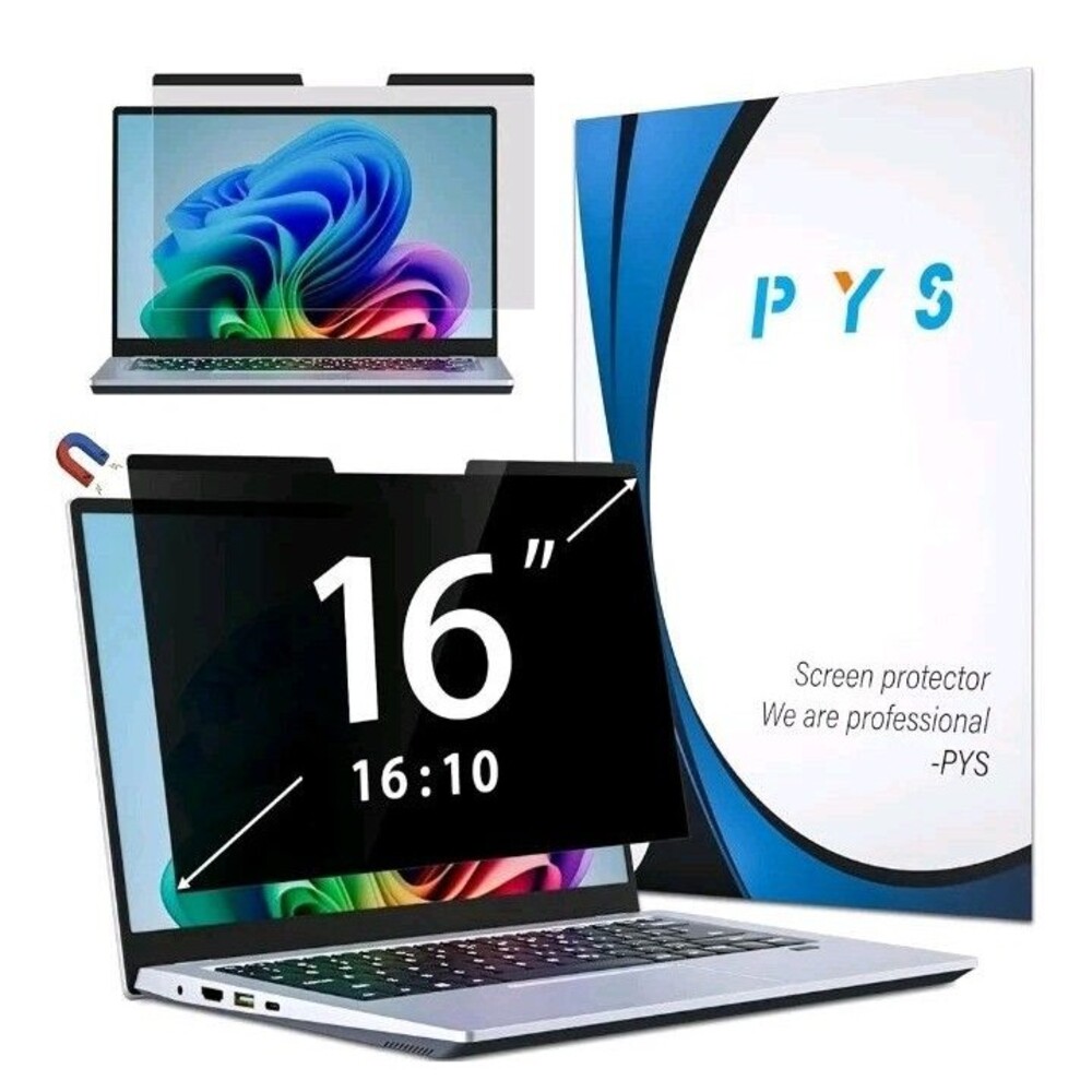 Magnetic Laptop Privacy Screen 16 Inch 16:10 Ratio  Removable Anti-glare Blue Li